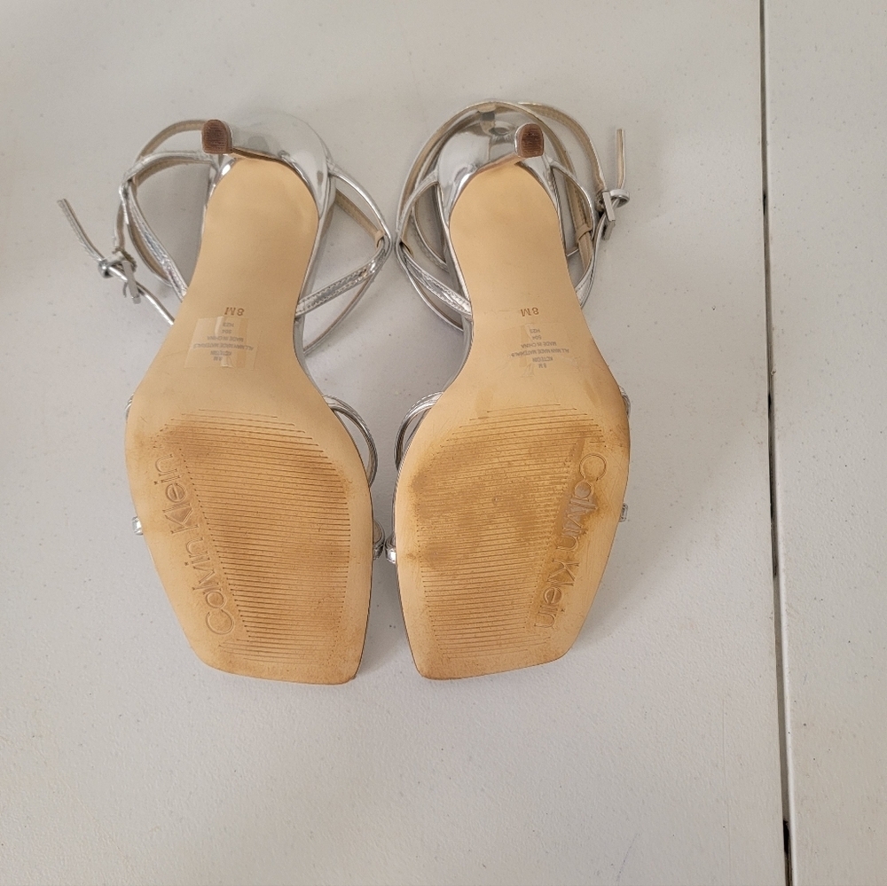 Calvin Klein Silver Women's Sandals Size 8. See Pics - Picture 3 of 9